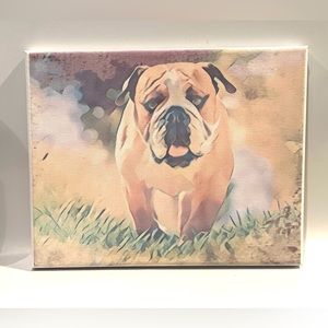 “Bulldog” dog canvas sign
